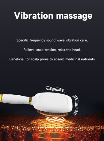 Black Advanced 3-in-1 Scalp & Hair Care Massage Comb - Red Light Therapy, EMS Microcurrent & Vibration for Healthy Hair Growth