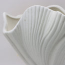 Black Elegant Off-White Ceramic Vase - Modern Sculptural Flower Holder with Wide Fluted Opening