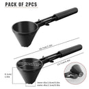 Black 2-Pack No-Spill Sliding Scoop & Funnel - Mess-Free for Protein Powder, Coffee, Formula