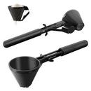 Black 2-Pack No-Spill Sliding Scoop & Funnel - Mess-Free for Protein Powder, Coffee, Formula