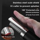 Black Cordless Electric Fish Scaler - Rechargeable 3000mAh Power, Stainless Steel Blade, Mess-Free Fish Cleaning Tool