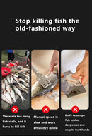 Black Cordless Electric Fish Scaler - Rechargeable 3000mAh Power, Stainless Steel Blade, Mess-Free Fish Cleaning Tool