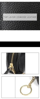 Beige Leather Frog Design Coin Purse - Cute Cartoon Mini Wallet Pouch for Keys & Coins with Keyring