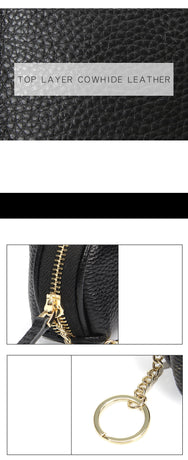 Beige Leather Frog Design Coin Purse - Cute Cartoon Mini Wallet Pouch for Keys & Coins with Keyring