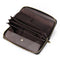 Grey Premium Genuine Leather RFID Blocking Long Wallet - Unisex Multi-Card Organizer Clutch with Zip-Around Closure