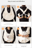 Beige Soft Quilted Pet Carrier Backpack - Front Pack for Small Dogs & Cats (Up to 6kg) | Secure X-Straps, Breathable Design