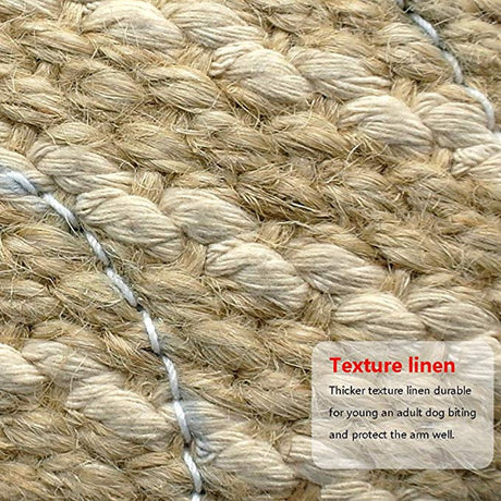 Black and Khaki Heavy Duty Jute Dog Bite Pillow - Professional Training Tug Toy with 3 Handles for Schutzhund, K9, Agility & Bite Work