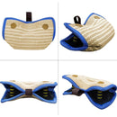 Black and Khaki Heavy Duty Jute Dog Bite Pillow - Professional Training Tug Toy with 3 Handles for Schutzhund, K9, Agility & Bite Work