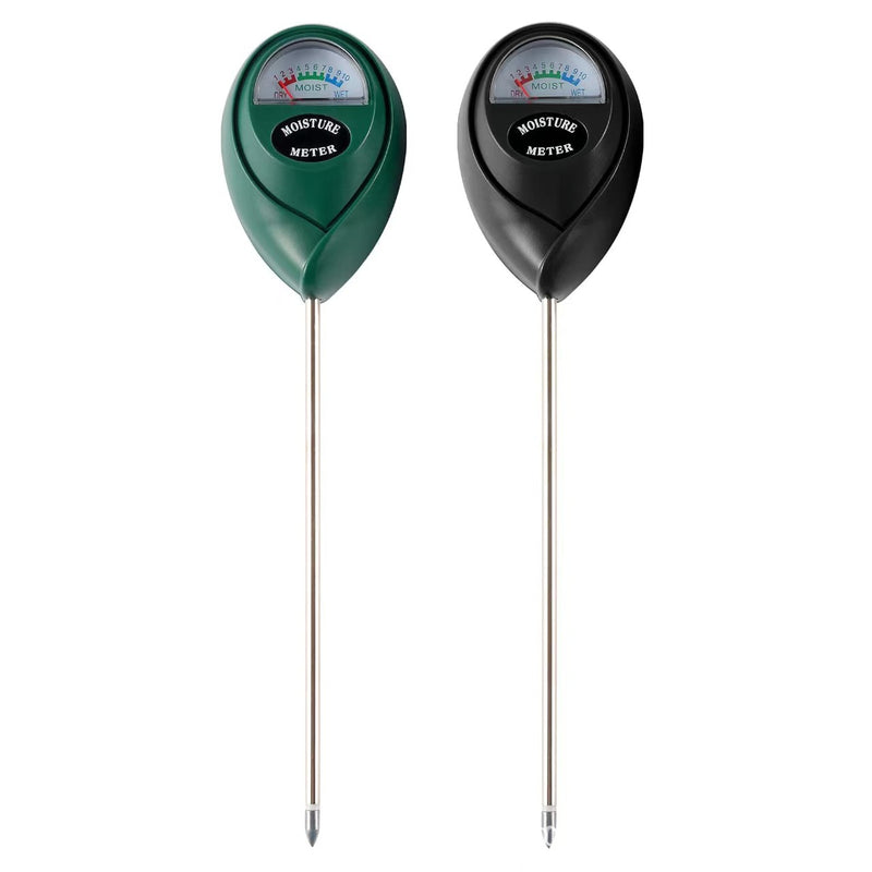 2 Pcs (1 Green + 1 Black) Soil Moisture Meter - Accurate Plant Water Monitor for Garden & Potted Plants, No Batteries Needed
