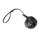 Black Durable Leather Dog Training Ball with Loop Handle - Interactive Bite & Tug Toy for Playful Pups