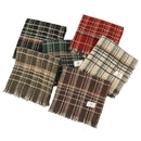 Beige Chic Plaid Winter Scarf - Large Soft Polyester Shawl Wrap with Tassels, Korean Inspired Fashion