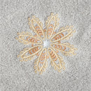 Beige 4-Pack Elegant Orange Floral Embroidered Cotton Hand Towels - Ultra Soft & Absorbent