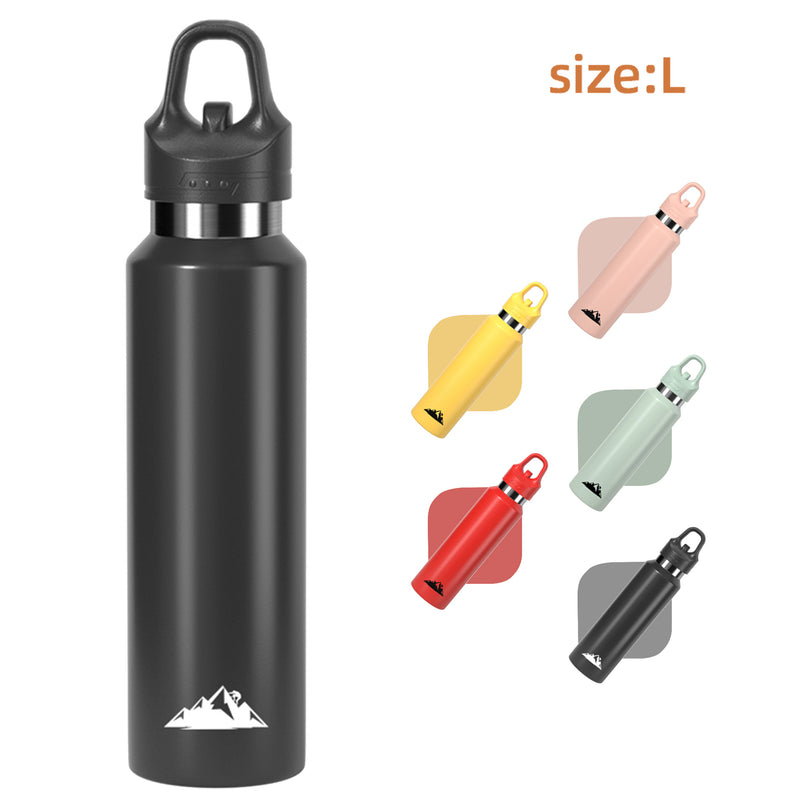 Black 680ml Insulated Stainless Steel Water Bottle - Leakproof One-Click Lid Thermal Flask for Hot & Cold Drinks