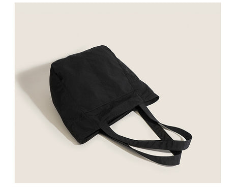 Black Chic Lightweight Canvas Blend Tote Bag - Stylish Large Capacity Shoulder Bag for Women, Perfect for Commute & Daily Use