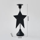 Black Elegant Star Metal Candlestick Holder - Decorative Taper Candle Stand for Home, Tabletop & Special Occasions