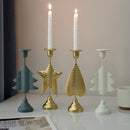 Black Elegant Star Metal Candlestick Holder - Decorative Taper Candle Stand for Home, Tabletop & Special Occasions