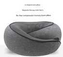 Black Ergonomic Memory Foam Travel Neck Pillow - U-Shaped Support for Naps & Journeys