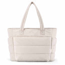 Beige Large Capacity Nylon Tote Bag for Women - Fashionable Travel Shoulder & Crossbody Handbag