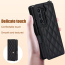 Purple Galaxy Z Fold4 Multi-Functional Leather Wallet Case for Samsung Z Fold Series - Crossbody with Pen Slot, Quilted Design