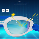 Red Gold Plated White Grey Premium Full-View Anti-Fog Adult Swim Goggles with Wide-Frame Design