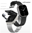 Black 2-in-1 Bluetooth Smartwatch with Integrated Earbuds for Sports