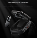 Black 2-in-1 Bluetooth Smartwatch with Integrated Earbuds for Sports