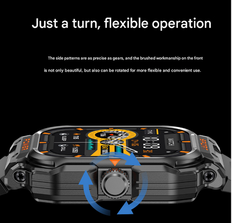 Black 2-in-1 Smartwatch with Earbuds and 2.01-Inch HD Screen for Sports