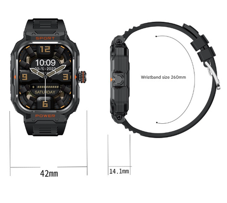 Black 2-in-1 Smartwatch with Earbuds and 2.01-Inch HD Screen for Sports