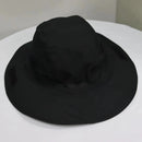 Black Autumn-Winter Waterproof Sun Hat with Fleece Lining and Wide Brim