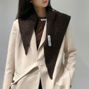 2-Piece Black Coffee Elegant Wool Blend Triangle Scarf - Luxurious Knit Shawl for Women (39 x 110cm)