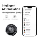 Black T2 AI Smart Translation Earbuds - Open-Ear OWS Bluetooth 5.4 Headphones with Simultaneous Interpretation & IPX4 Waterproof
