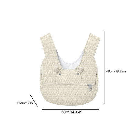 Beige Cozy Quilted Pet Carrier Backpack - Front Pack Sling for Cats & Small Dogs - Travel & Outdoor