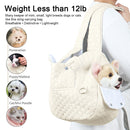 Beige Cozy Quilted Pet Carrier Backpack - Front Pack Sling for Cats & Small Dogs - Travel & Outdoor