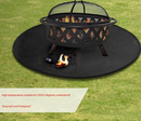 24-Inch Black Fireproof Mat for Fire Pit and BBQ - Silicone Coated