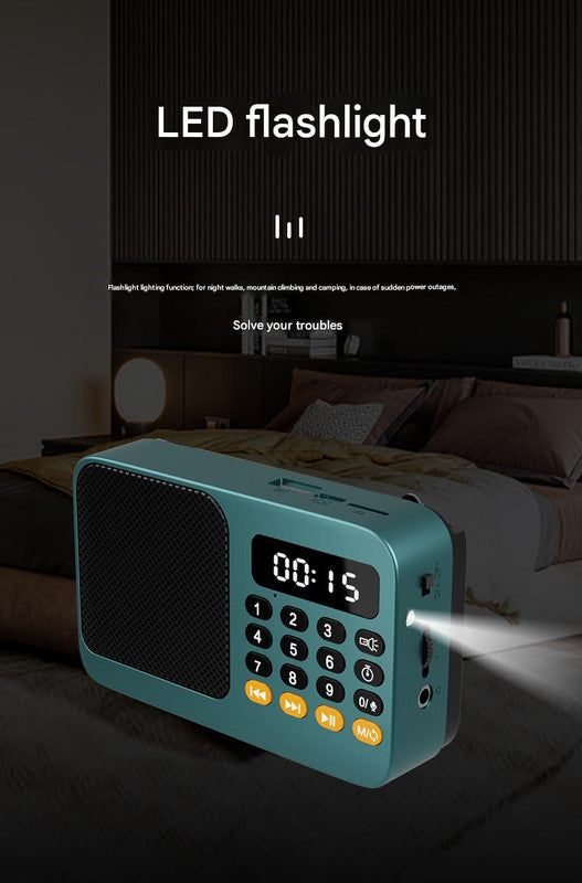 Portable Digital Music Player & FM Radio,4 Playback Modes, LED Flashlight(Red)