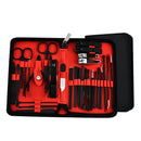 30-Piece Professional Manicure & Pedicure Set,Stainless Steel Grooming Kit(black-red)
