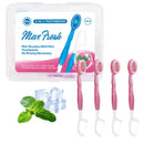 4-in-1 Disposable Travel Toothbrush with Flavor Burst Bead(Peach flavor)