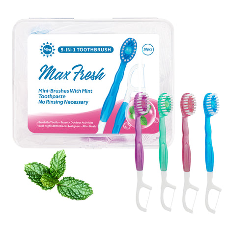 4-in-1 Disposable Travel Toothbrush with Flavor Burst Bead(Mixed flavors)