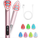7-in-1 LED Facial Therapy Wand with 180 Rotatable Head & 42C Constant Temperature(pink)