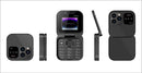 i16 Pro Mini Flip Phone - Dual SIM, AI Lens Digital Camera, Compact & Stylish Design(black)