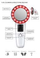 6-in-1 Ultrasonic Slimming & Beautifying RF Device - Body Sculpting & Skin Rejuvenation(white)