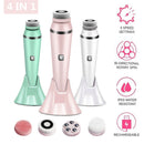 4-in-1 Electric Facial Cleansing Brush & Massager - IPX6 Waterproof, 3 Speeds, Bi-Directional Spin, USB Rechargeable(white)