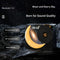Retro Vinyl Bluetooth Speaker with Moon Ambient Light, Clock & 360 Surround Sound(black)