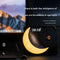 Retro Vinyl Bluetooth Speaker with Moon Ambient Light, Clock & 360 Surround Sound(yellow)