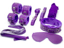 10-Piece Plush Lined Adjustable Restraint Kit with Rope & Accessories for Couples(Purple)