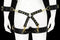 Adjustable PU Leather X-Harness Restraint Set with Cuffs - Playful Bondage Accessory(Black)