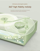 Retro Vinyl Record Player Bluetooth Speaker with Illuminated Art Panel & Aroma Diffuser(Green)