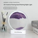 Moving Sand Art Picture with LED Night Light Base - USB Powered, Relaxing Desktop Decor(Purple)