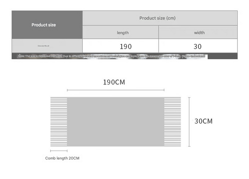 Beige Contrast Edge & Tassel Scarf - Chic Autumn/Winter Neckwear (190x30cm)