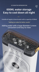 Black 3-in-1 Portable Air Cooler Fan - Desktop Humidifier & LED Light, Nano Mist